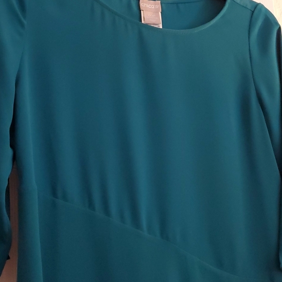 Chico's Teal Asymmetrical Top NWOT! - Picture 3 of 10